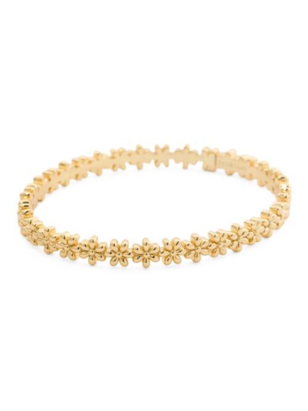 DEVATA 14kt Gold Plated Sterling Silver Flower Bangle Bracelet